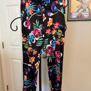 Johnny Was Silk Floral Pants